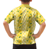 Hawaii Lemon Palaka Hawaiian Shirt Striped Stylized