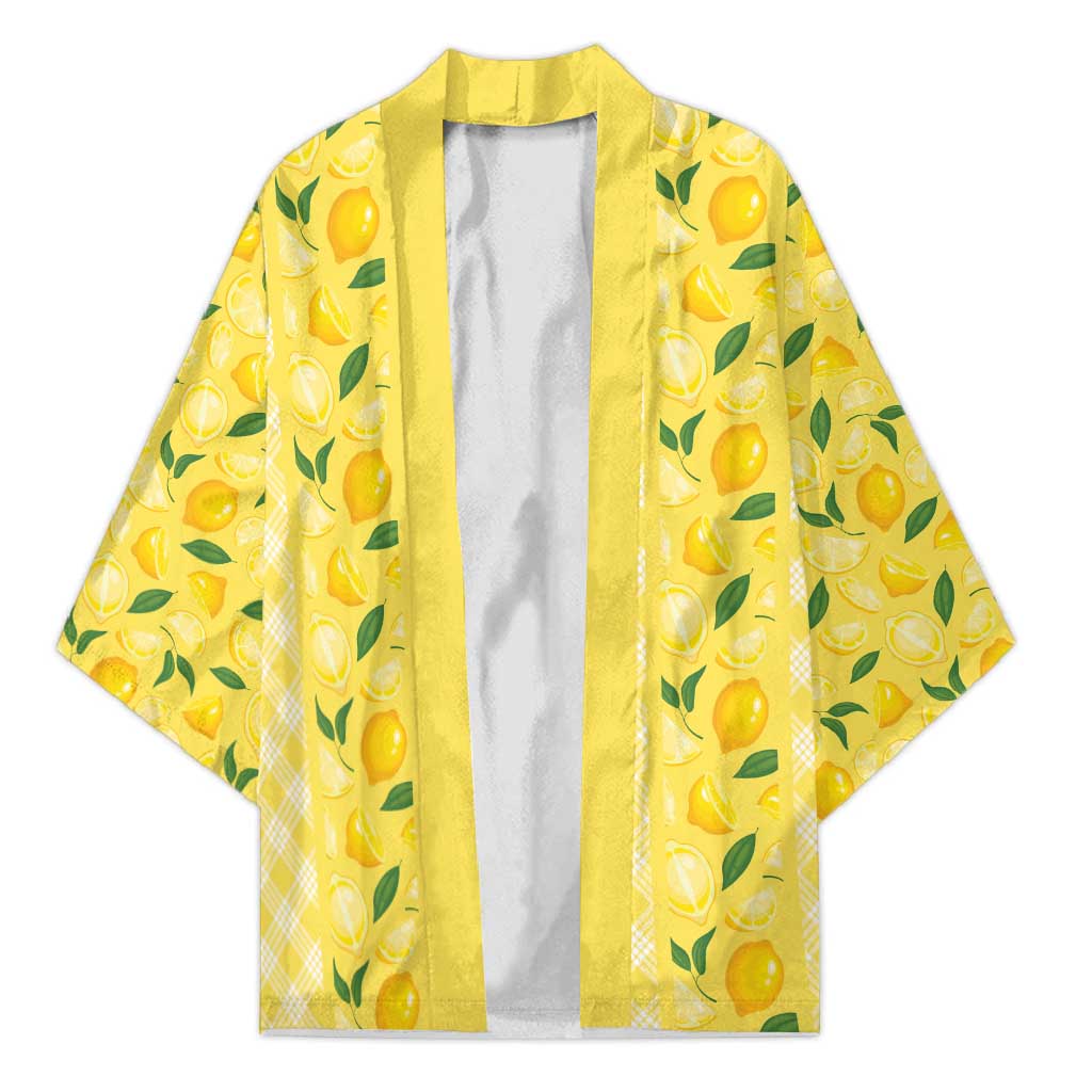 Hawaii Lemon Palaka Kimono Striped Stylized