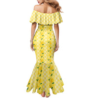 Hawaii Lemon Palaka Mermaid Dress Striped Stylized