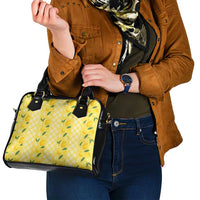Hawaii Lemon Palaka Shoulder Handbag Striped Stylized