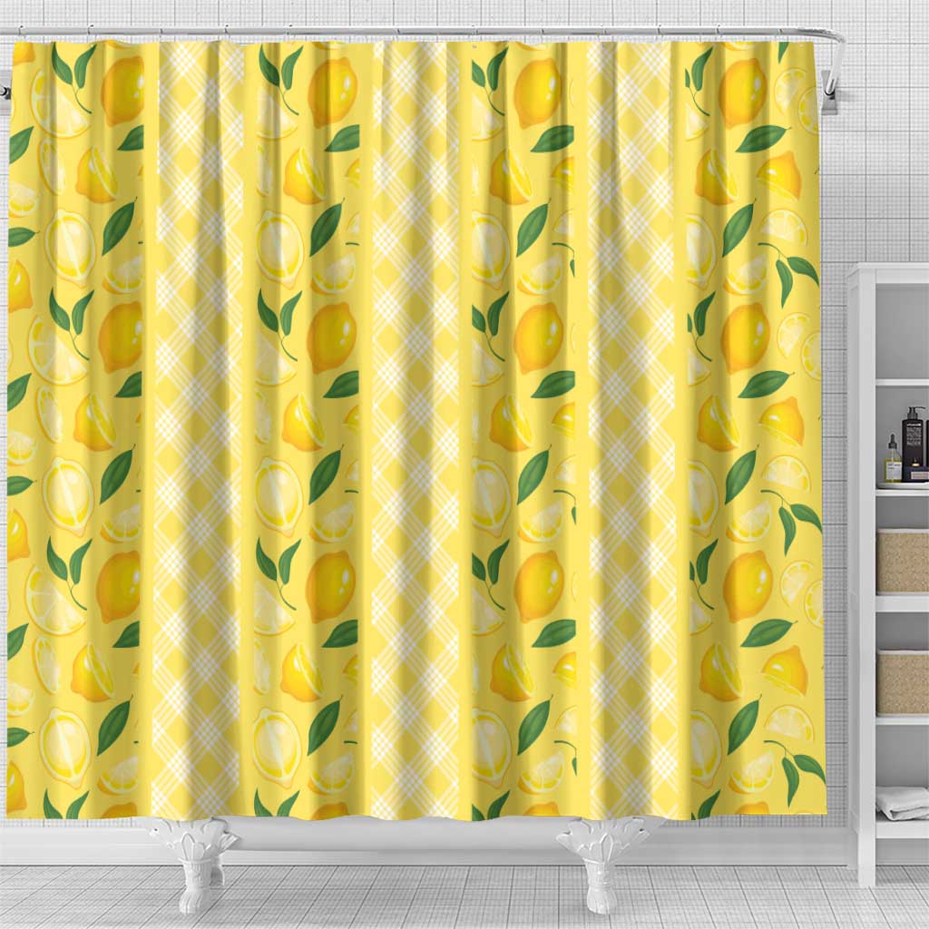 Hawaii Lemon Palaka Shower Curtain Striped Stylized