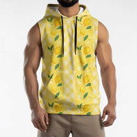 Hawaii Lemon Palaka Sleeveless Hoodie Striped Stylized