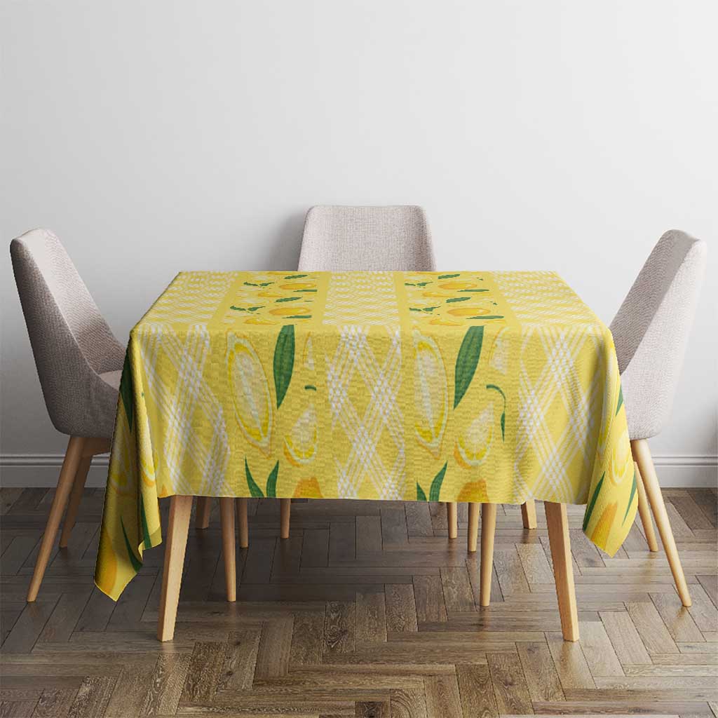 Hawaii Lemon Palaka Tablecloth Striped Stylized