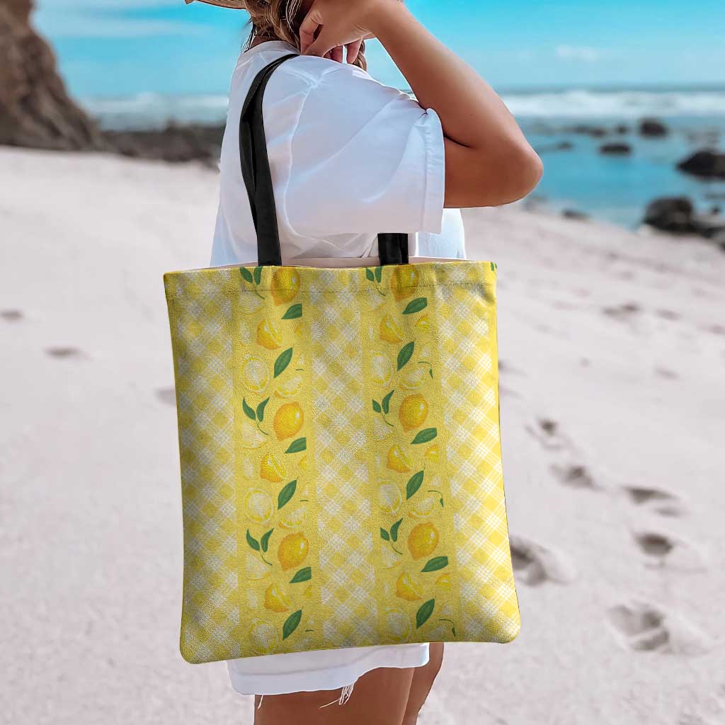 Hawaii Lemon Palaka Tote Bag Striped Stylized
