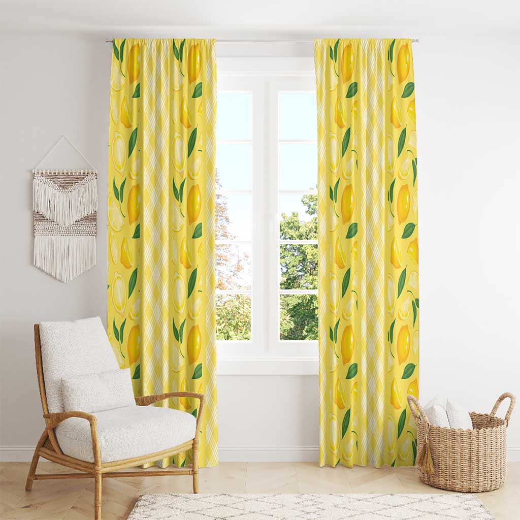 Hawaii Lemon Palaka Window Curtain Striped Stylized