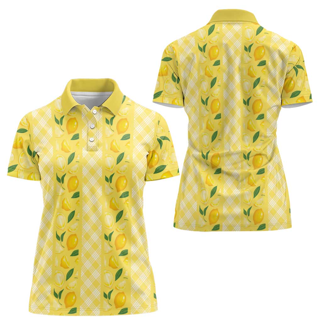 Hawaii Lemon Palaka Women Polo Shirt Striped Stylized