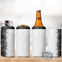 Hawaii Tropical Plant Monochrome 4 in 1 Can Cooler Tumbler Vibrant Polynesian Pattern