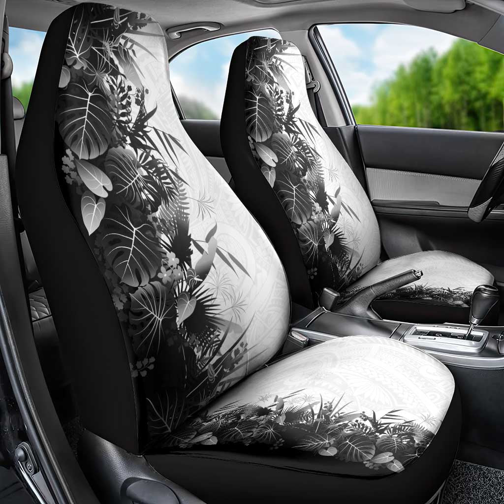 Hawaii Tropical Plant Monochrome Car Seat Cover Vibrant Polynesian Pattern