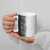 Hawaii Tropical Plant Monochrome Ceramic Mug Vibrant Polynesian Pattern