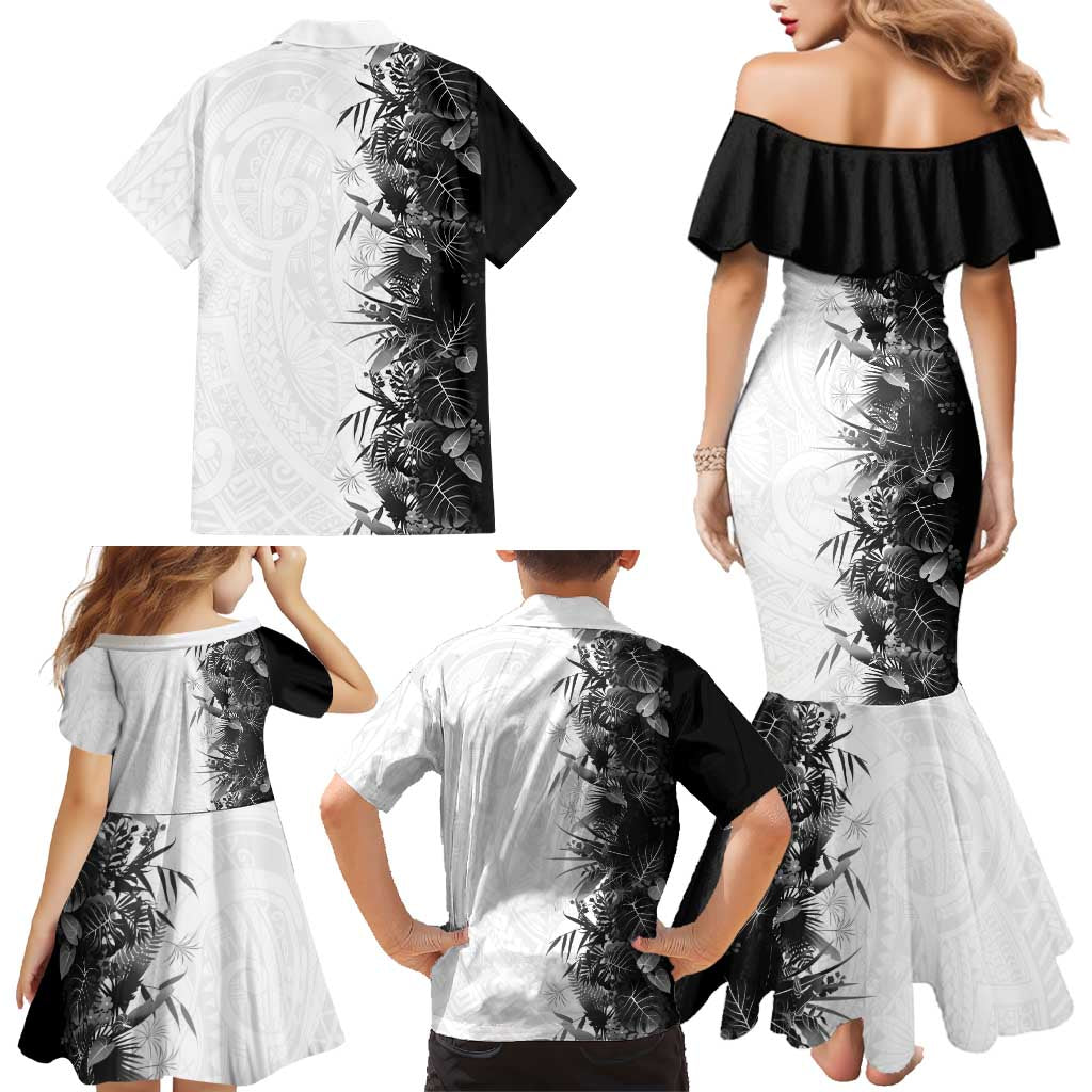 Hawaii Tropical Plant Monochrome Family Matching Mermaid Dress and Hawaiian Shirt Vibrant Polynesian Pattern LT01 - Polynesian Pride