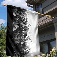 Hawaii Tropical Plant Monochrome Garden Flag Vibrant Polynesian Pattern