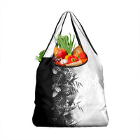 Hawaii Tropical Plant Monochrome Grocery Bag Vibrant Polynesian Pattern