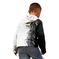 Hawaii Tropical Plant Monochrome Kid Hoodie Vibrant Polynesian Pattern