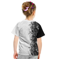 Hawaii Tropical Plant Monochrome Kid T Shirt Vibrant Polynesian Pattern