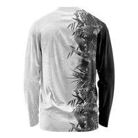 Hawaii Tropical Plant Monochrome Long Sleeve Shirt Vibrant Polynesian Pattern