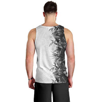 Hawaii Tropical Plant Monochrome Men Tank Top Vibrant Polynesian Pattern