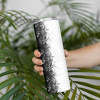 Hawaii Tropical Plant Monochrome Skinny Tumbler Vibrant Polynesian Pattern