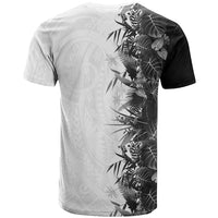 Hawaii Tropical Plant Monochrome T Shirt Vibrant Polynesian Pattern