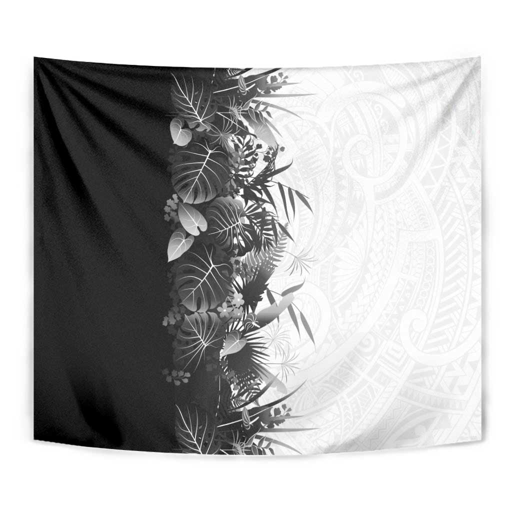 Hawaii Tropical Plant Monochrome Tapestry Vibrant Polynesian Pattern