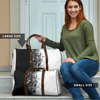 Hawaii Tropical Plant Monochrome Travel Bag Vibrant Polynesian Pattern