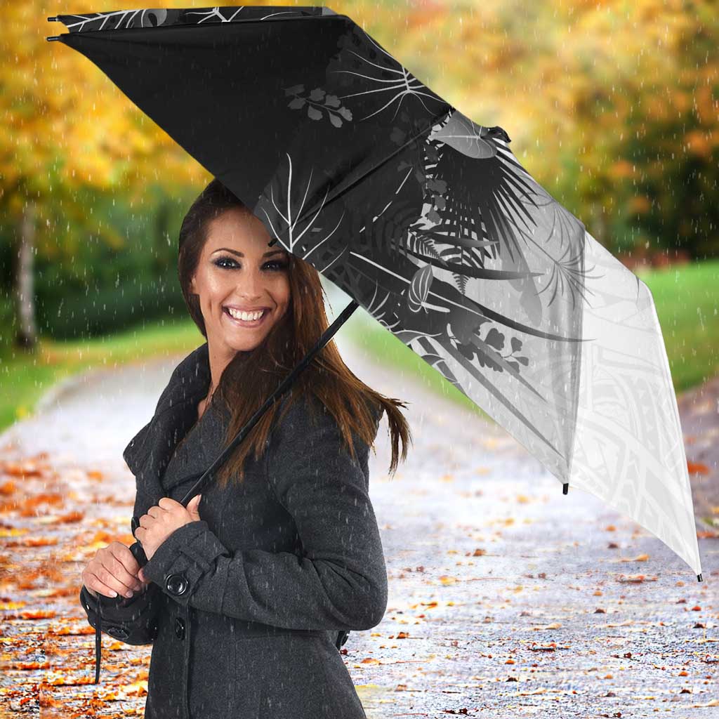 Hawaii Tropical Plant Monochrome Umbrella Vibrant Polynesian Pattern