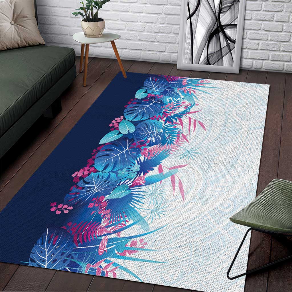 Hawaii Tropical Plant UliUli Area Rug Vibrant Polynesian Pattern