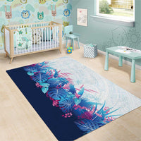 Hawaii Tropical Plant UliUli Area Rug Vibrant Polynesian Pattern