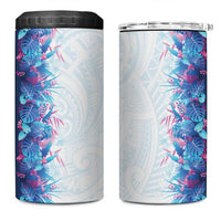 Hawaii Tropical Plant UliUli 4 in 1 Can Cooler Tumbler Vibrant Polynesian Pattern