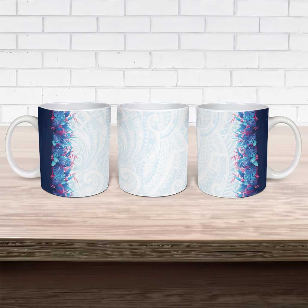 Hawaii Tropical Plant UliUli Ceramic Mug Vibrant Polynesian Pattern