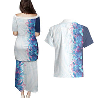 Hawaii Tropical Plant UliUli Couples Matching Puletasi and Hawaiian Shirt Vibrant Polynesian Pattern