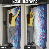 Hawaii Tropical Plant UliUli Door Cover Vibrant Polynesian Pattern