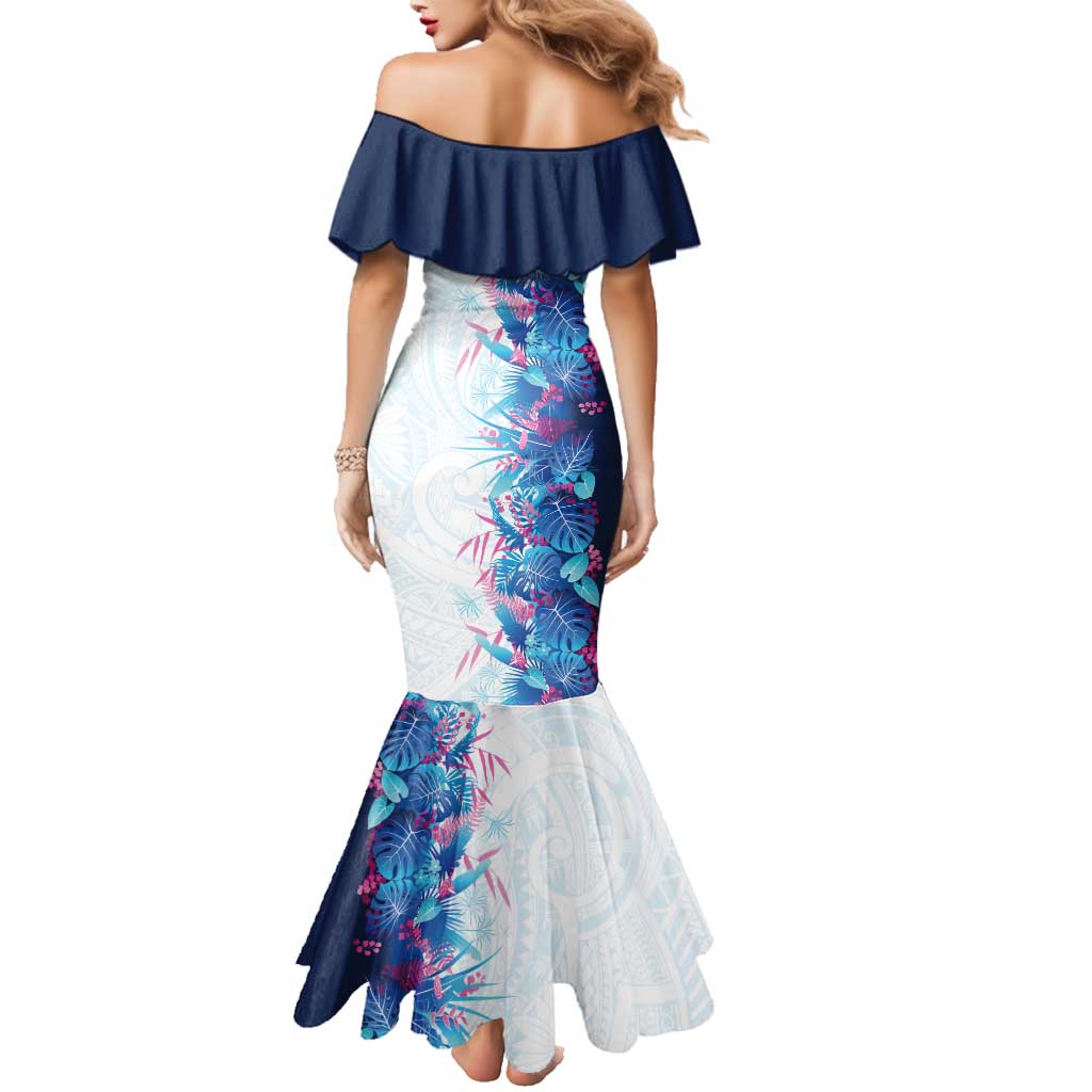 Hawaii Tropical Plant UliUli Family Matching Mermaid Dress and Hawaiian Shirt Vibrant Polynesian Pattern