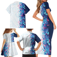 Hawaii Tropical Plant UliUli Family Matching Short Sleeve Bodycon Dress and Hawaiian Shirt Vibrant Polynesian Pattern LT01 - Polynesian Pride