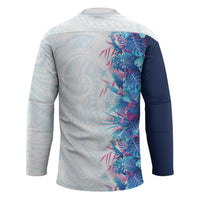 Hawaii Tropical Plant UliUli Hockey Jersey Vibrant Polynesian Pattern