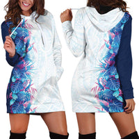 Hawaii Tropical Plant UliUli Hoodie Dress Vibrant Polynesian Pattern