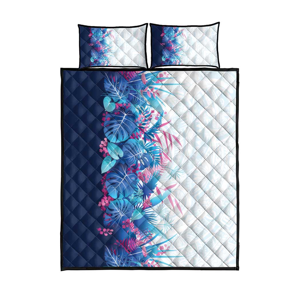 Hawaii Tropical Plant UliUli Quilt Bed Set Vibrant Polynesian Pattern