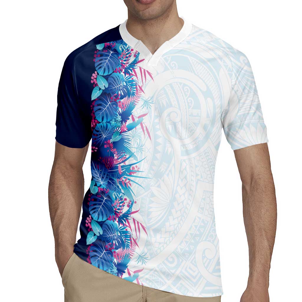 Hawaii Tropical Plant UliUli Rugby Jersey Vibrant Polynesian Pattern