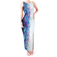 Hawaii Tropical Plant UliUli Tank Maxi Dress Vibrant Polynesian Pattern