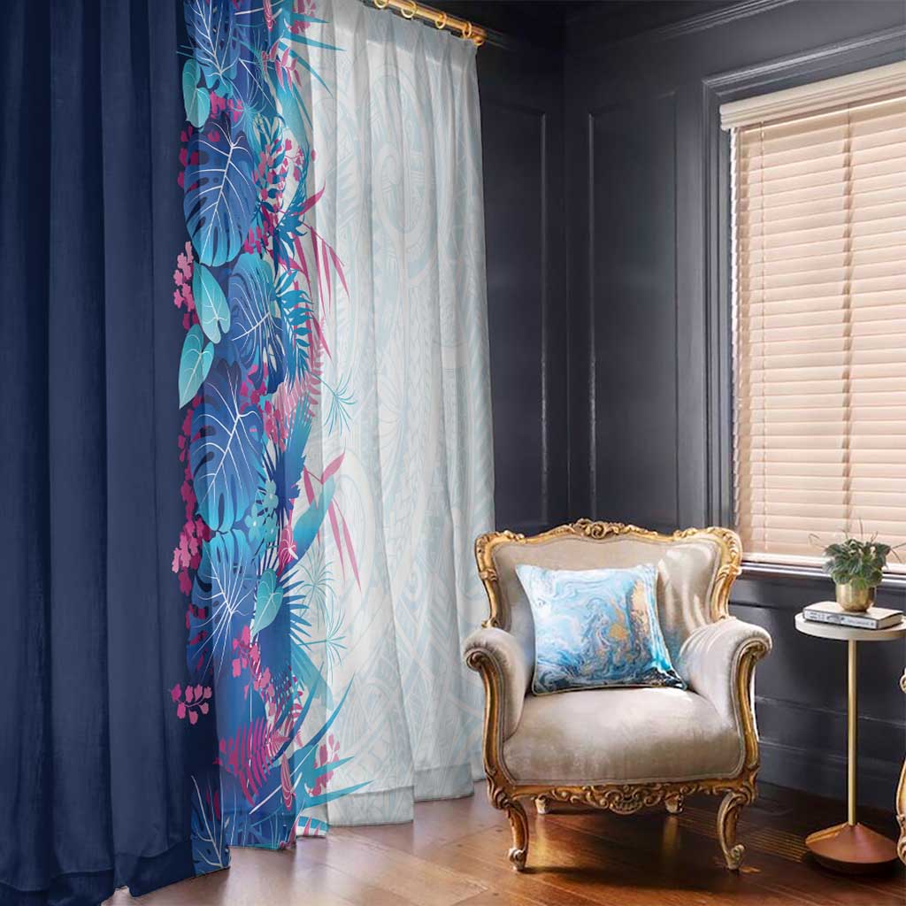Hawaii Tropical Plant UliUli Window Curtain Vibrant Polynesian Pattern