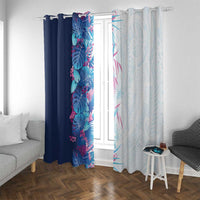 Hawaii Tropical Plant UliUli Window Curtain Vibrant Polynesian Pattern