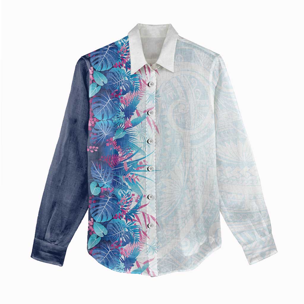 Hawaii Tropical Plant UliUli Women Casual Shirt Vibrant Polynesian Pattern