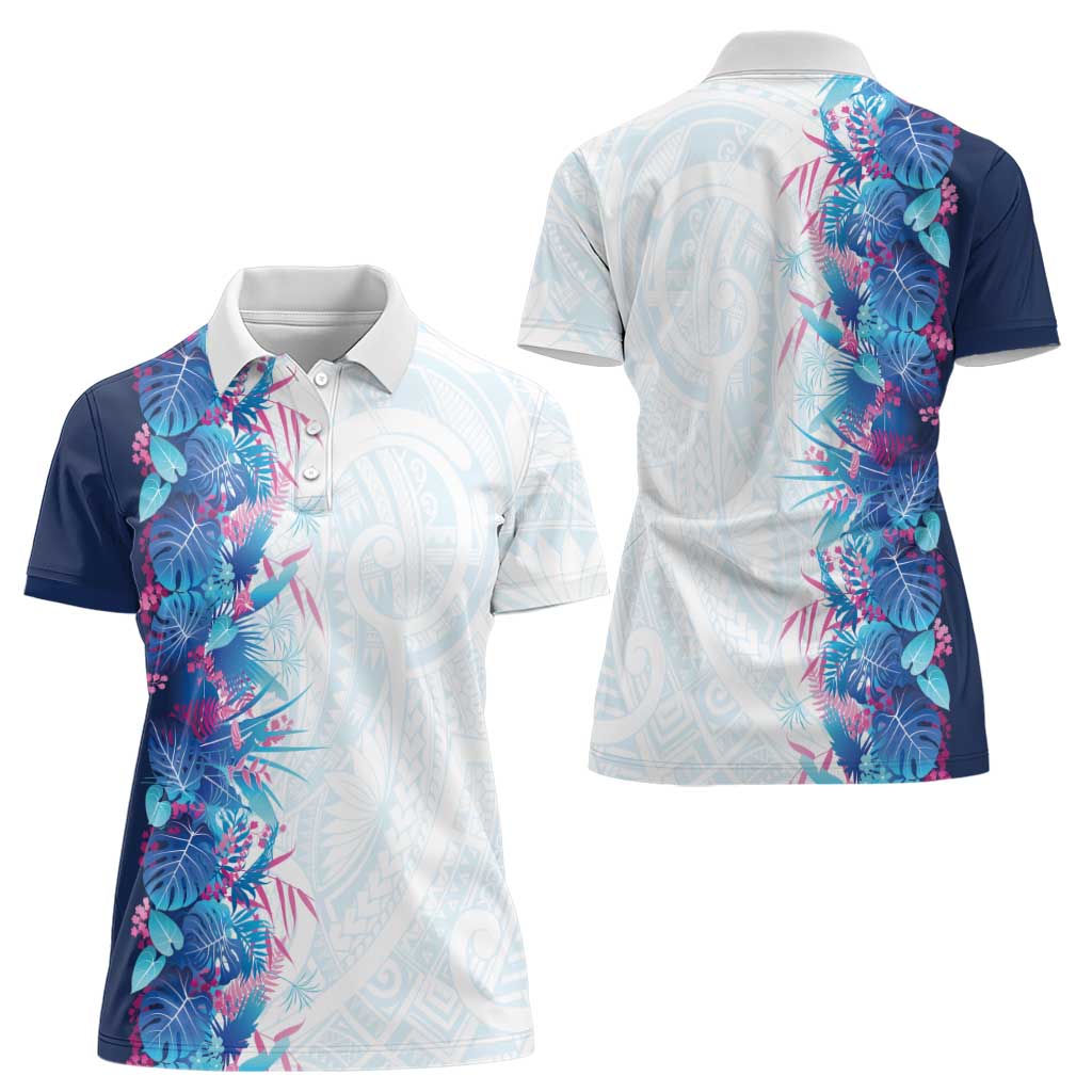 Hawaii Tropical Plant UliUli Women Polo Shirt Vibrant Polynesian Pattern