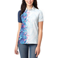 Hawaii Tropical Plant UliUli Women Polo Shirt Vibrant Polynesian Pattern