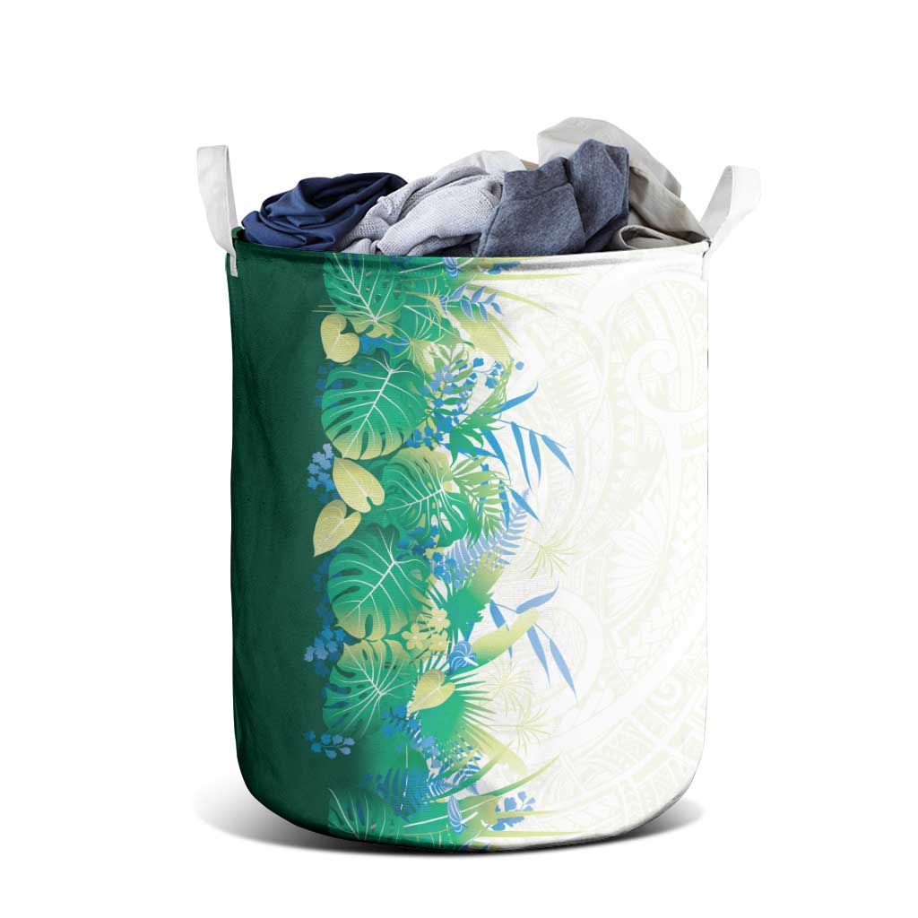Hawaii Tropical Plant Omaomao Laundry Basket Vibrant Polynesian Pattern