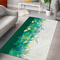Hawaii Tropical Plant Omaomao Area Rug Vibrant Polynesian Pattern