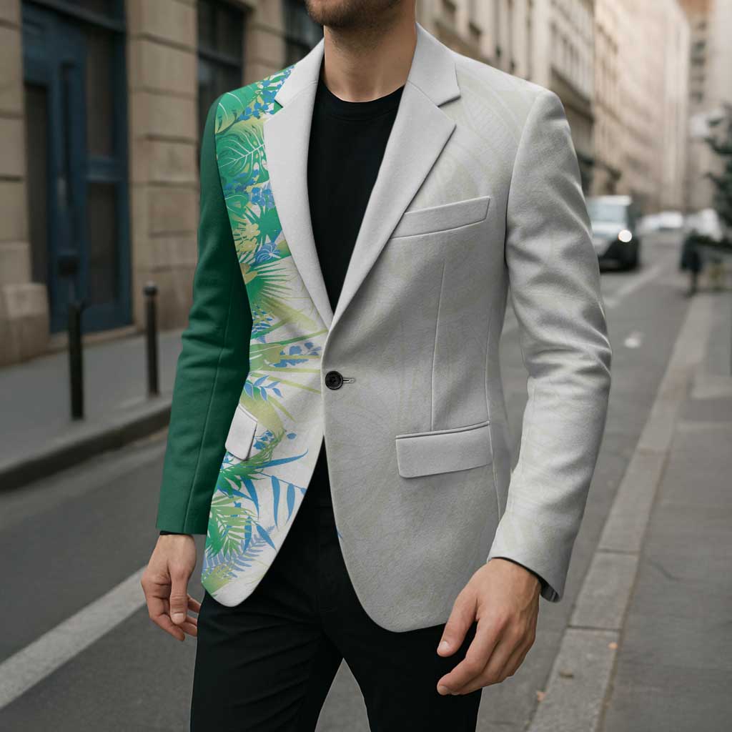 Hawaii Tropical Plant Omaomao Blazer Vibrant Polynesian Pattern
