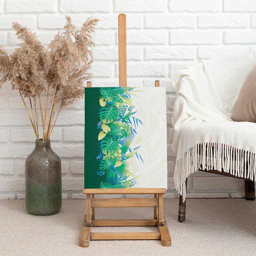 Hawaii Tropical Plant Omaomao Canvas Wall Art Vibrant Polynesian Pattern
