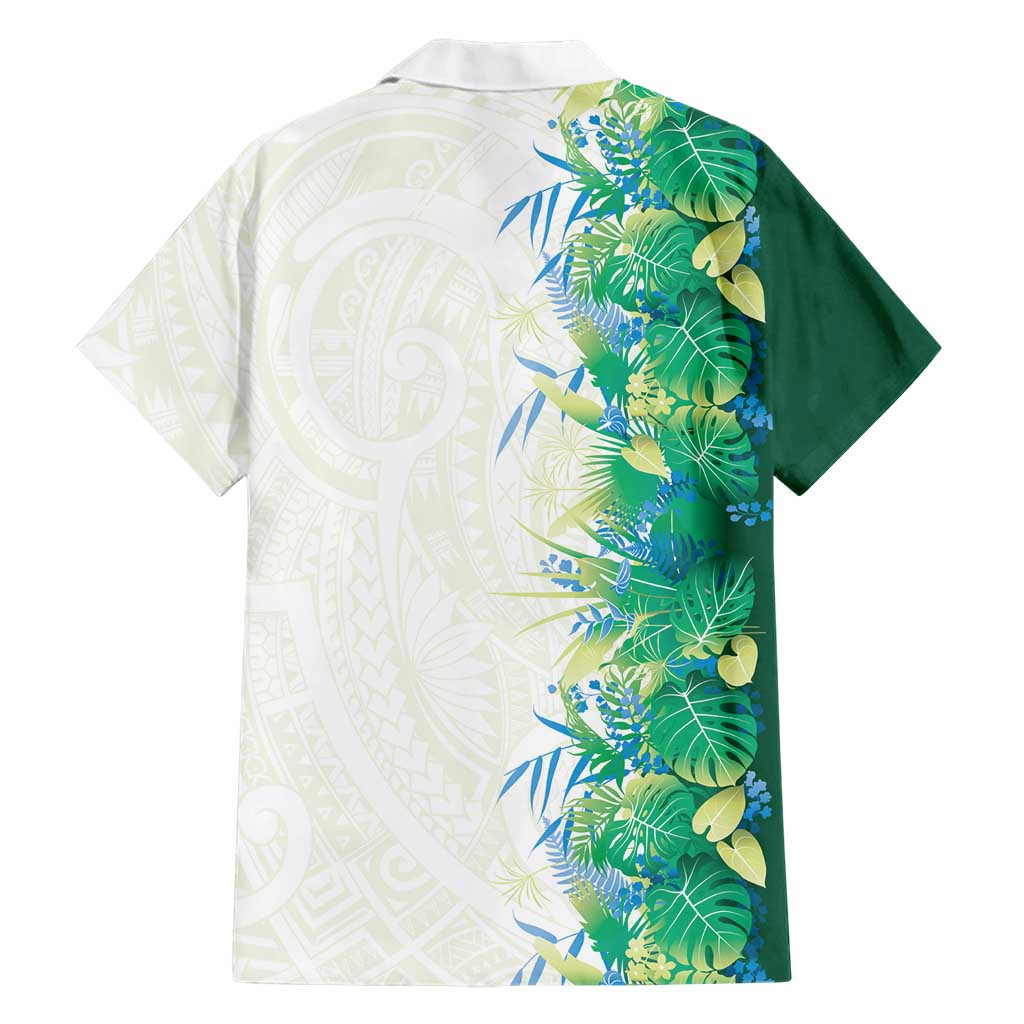 Hawaii Tropical Plant Omaomao Family Matching Off The Shoulder Long Sleeve Dress and Hawaiian Shirt Vibrant Polynesian Pattern LT01 - Polynesian Pride
