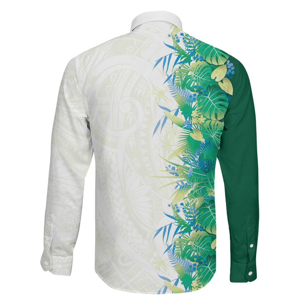 Hawaii Tropical Plant Omaomao Family Matching Off Shoulder Short Dress and Hawaiian Shirt Vibrant Polynesian Pattern
