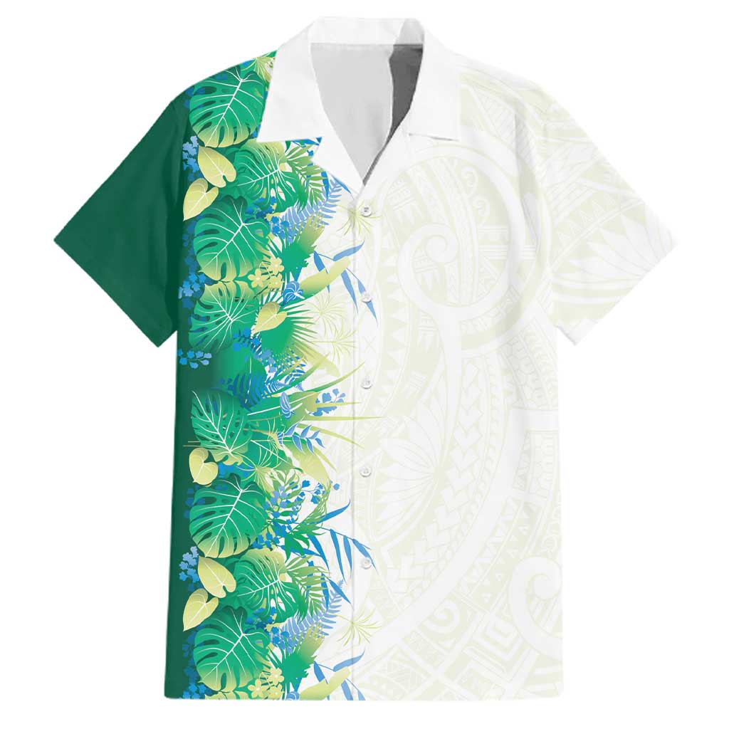 Hawaii Tropical Plant Omaomao Family Matching Short Sleeve Bodycon Dress and Hawaiian Shirt Vibrant Polynesian Pattern LT01 Dad's Shirt - Short Sleeve Green - Polynesian Pride